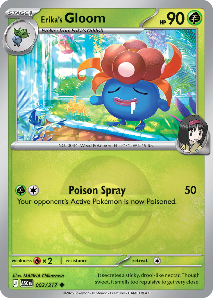 Erika's Gloom Reverse 002/217 Ascended Heroes Pokémon Card