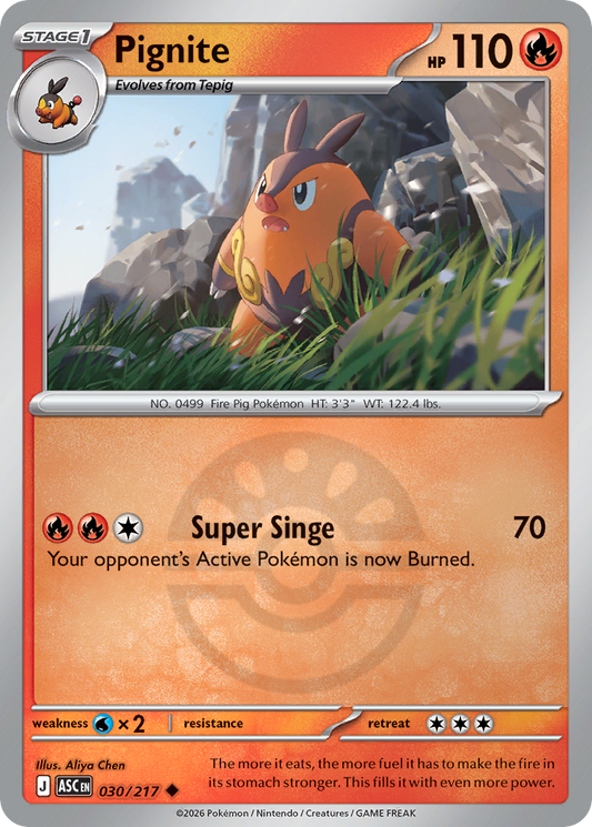 Pignite Reverse 030/217 Ascended Heroes Pokémon Card
