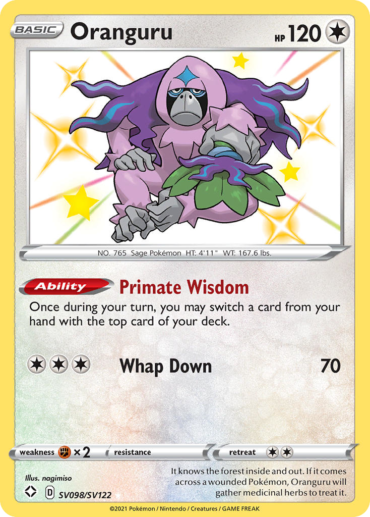 Oranguru Holo 098/122 Shining Fates Shiny Vault Pokémon Card