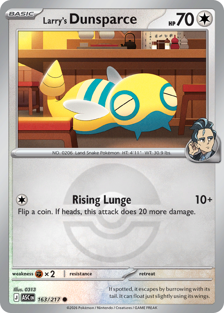 Larry's Dunsparce Reverse 163/217 Ascended Heroes Pokémon Card