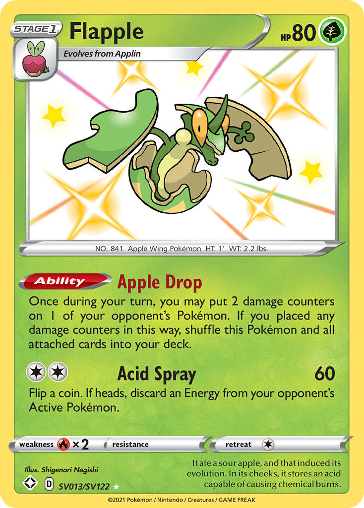 Flapple Holo 013/122 Shining Fates Shiny Vault Pokémon Card