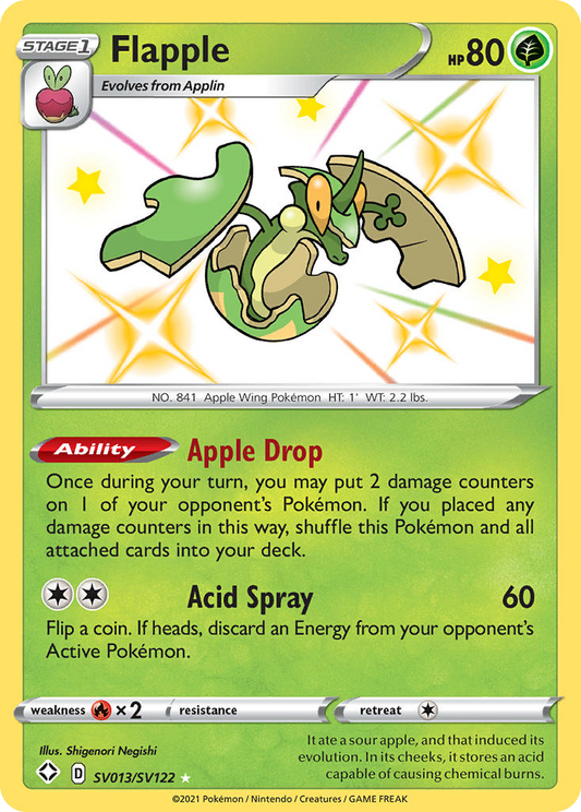 Flapple Holo 013/122 Shining Fates Shiny Vault Pokémon Card