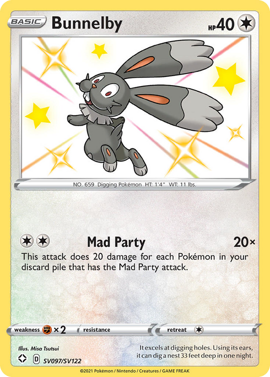 Bunnelby Holo 097/122 Shining Fates Shiny Vault Pokémon Card