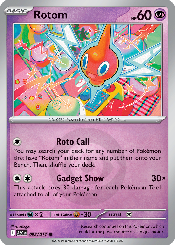 Rotom Reverse 092/217 Ascended Heroes Pokémon Card
