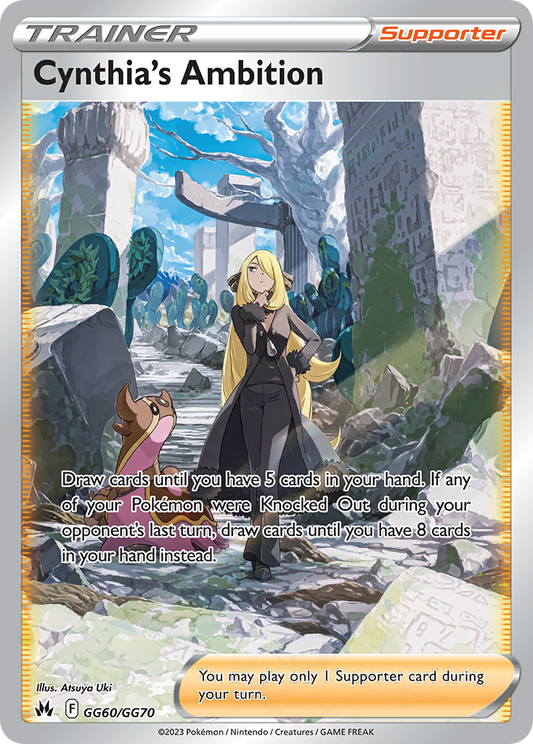 Cynthia's Ambition Holo 060/70 Crown Zenith Galarian Gallery Pokémon Card