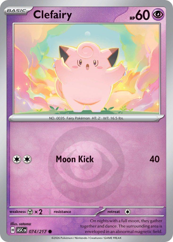 Clefairy Reverse 074/217 Ascended Heroes Pokémon Card