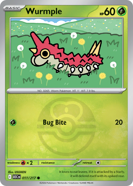 Wurmple Reverse 011/217 Ascended Heroes Pokémon Card