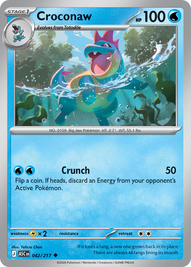 Croconaw Non-Holo 042/217 Ascended Heroes Pokémon Card