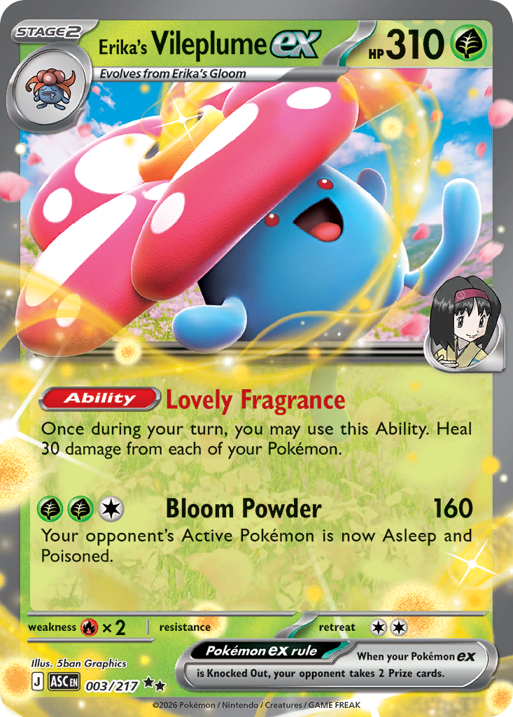 Erika's Vileplume ex Holofoil 003/217 Ascended Heroes Pokémon Card