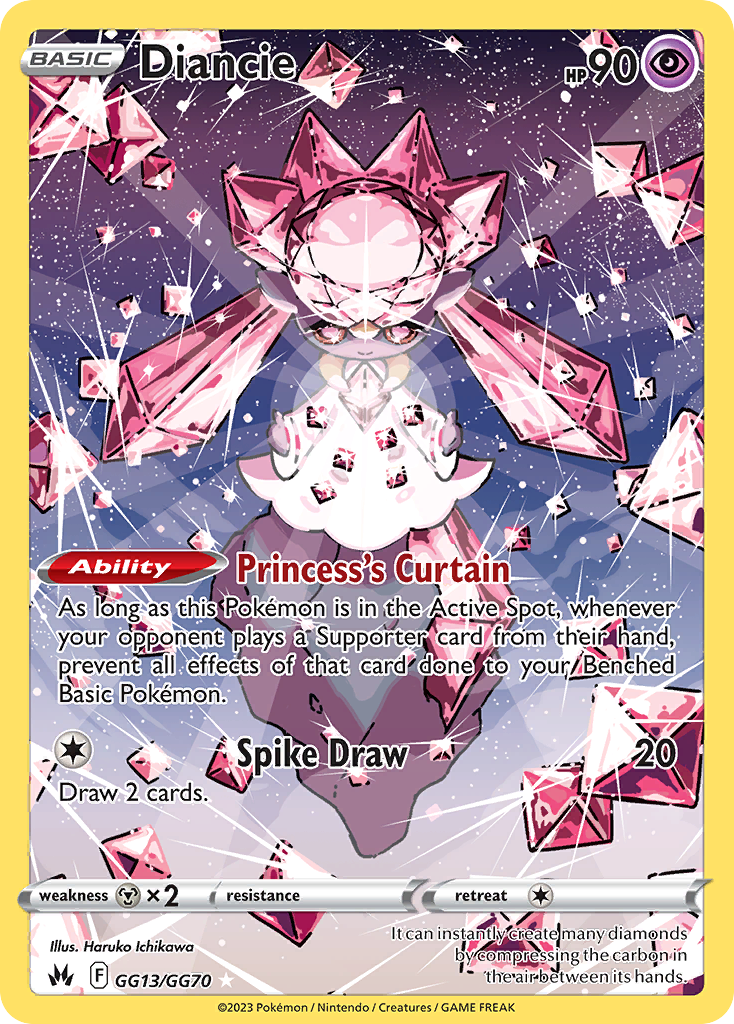 Diancie Holo 013/70 Crown Zenith Galarian Gallery Pokémon Card