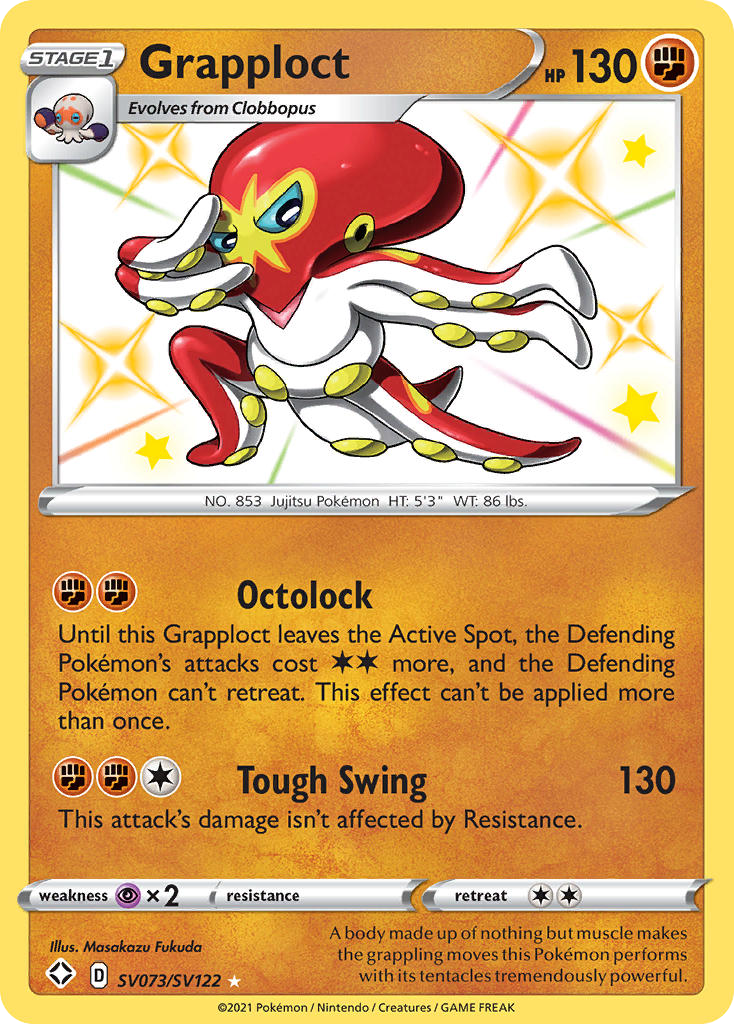 Grapploct Holo 073/122 Shining Fates Shiny Vault Pokémon Card