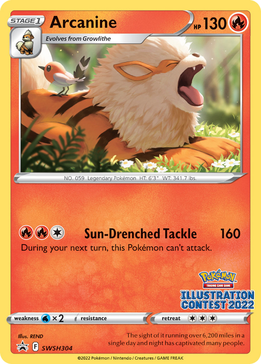 Arcanine Normal WH304/307 SWSH Black Star Promos Pokémon Card