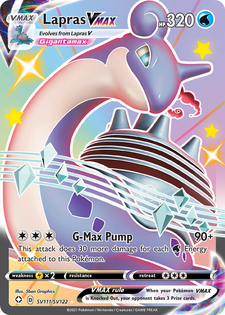 Lapras VMAX Holo 111/122 Shining Fates Shiny Vault Pokémon Card