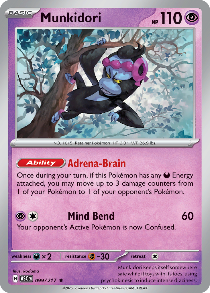 Munkidori Holofoil 099/217 Ascended Heroes Pokémon Card