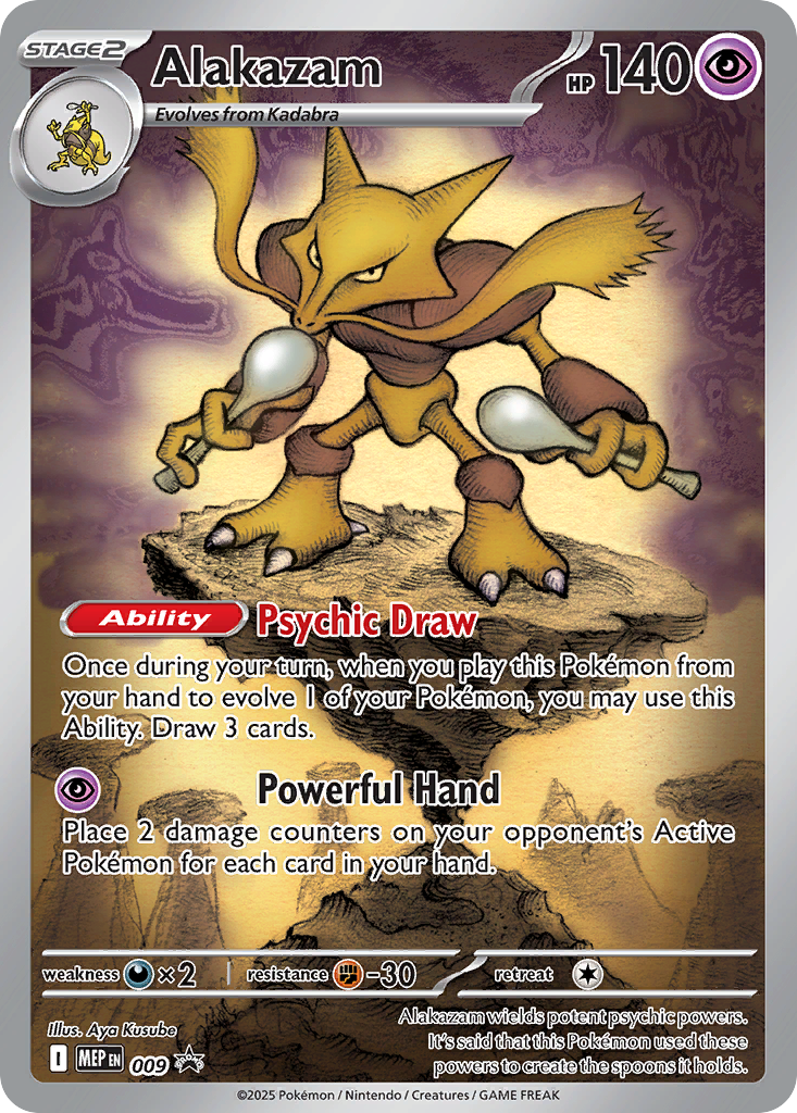 Alakazam Holo 009/0 MEP Black Star Promos Pokémon Card