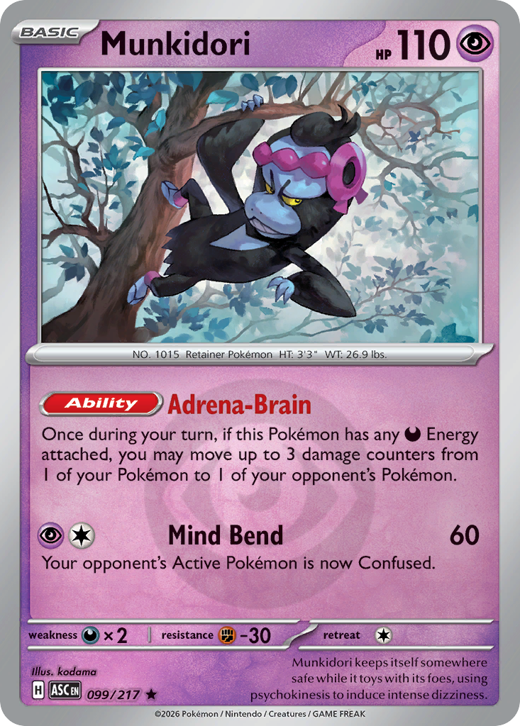 Munkidori Reverse 099/217 Ascended Heroes Pokémon Card