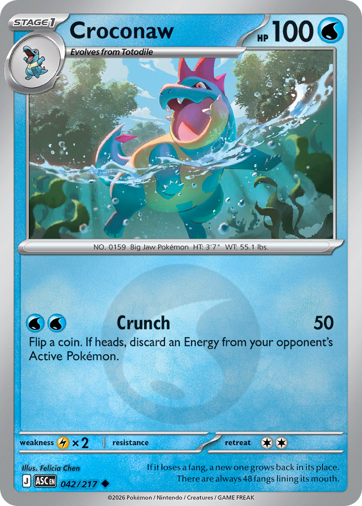 Croconaw Reverse 042/217 Ascended Heroes Pokémon Card