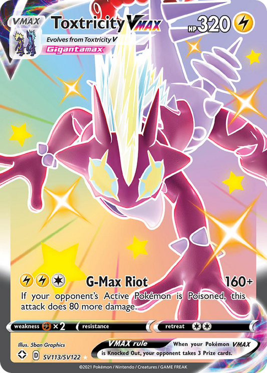 Toxtricity VMAX Holo 113/122 Shining Fates Shiny Vault Pokémon Card