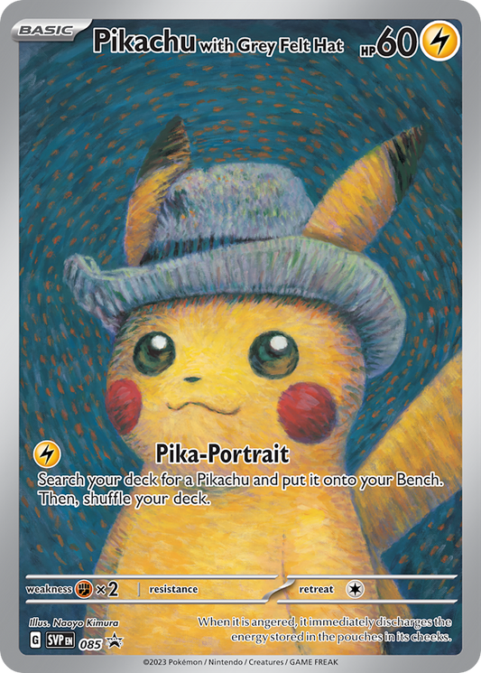 Pikachu with Grey Felt Hat Normal 085/225 SVP Black Star Promos Pokémon Card