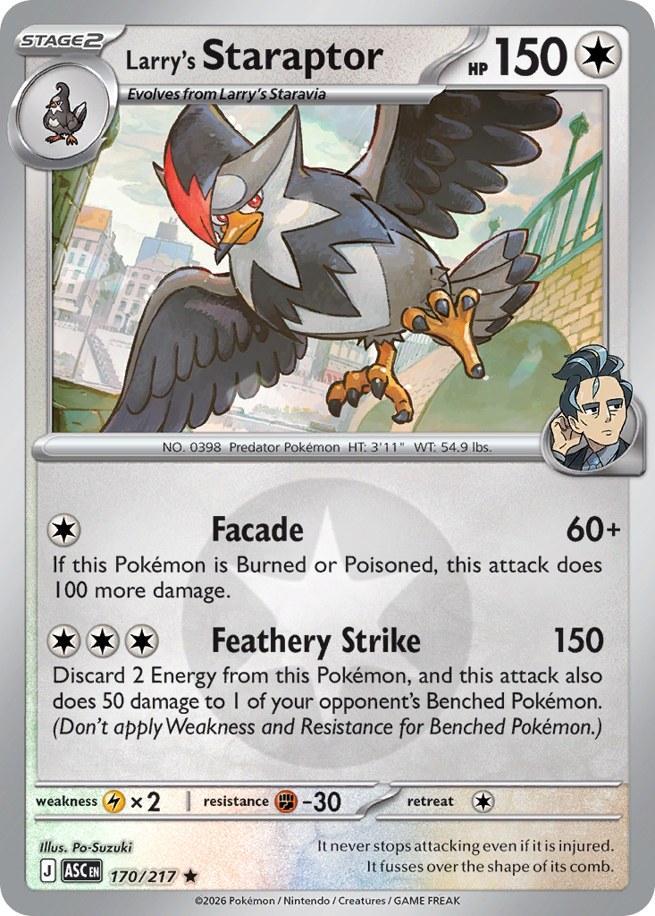 Larry's Staraptor Reverse 170/217 Ascended Heroes Pokémon Card