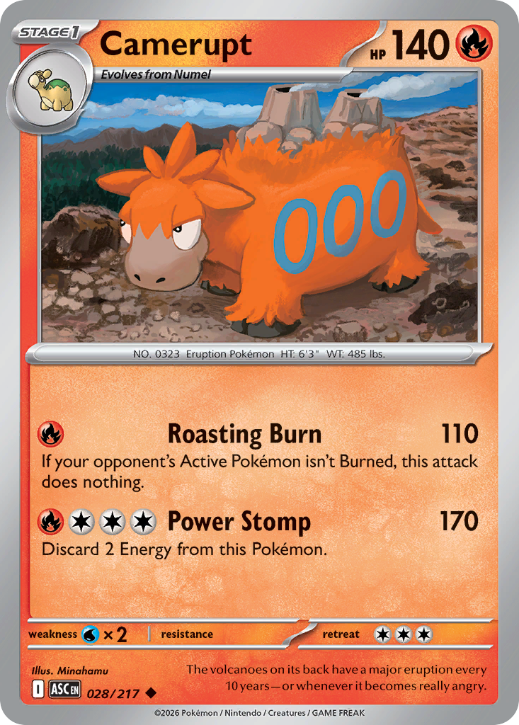 Camerupt Non-Holo 028/217 Ascended Heroes Pokémon Card