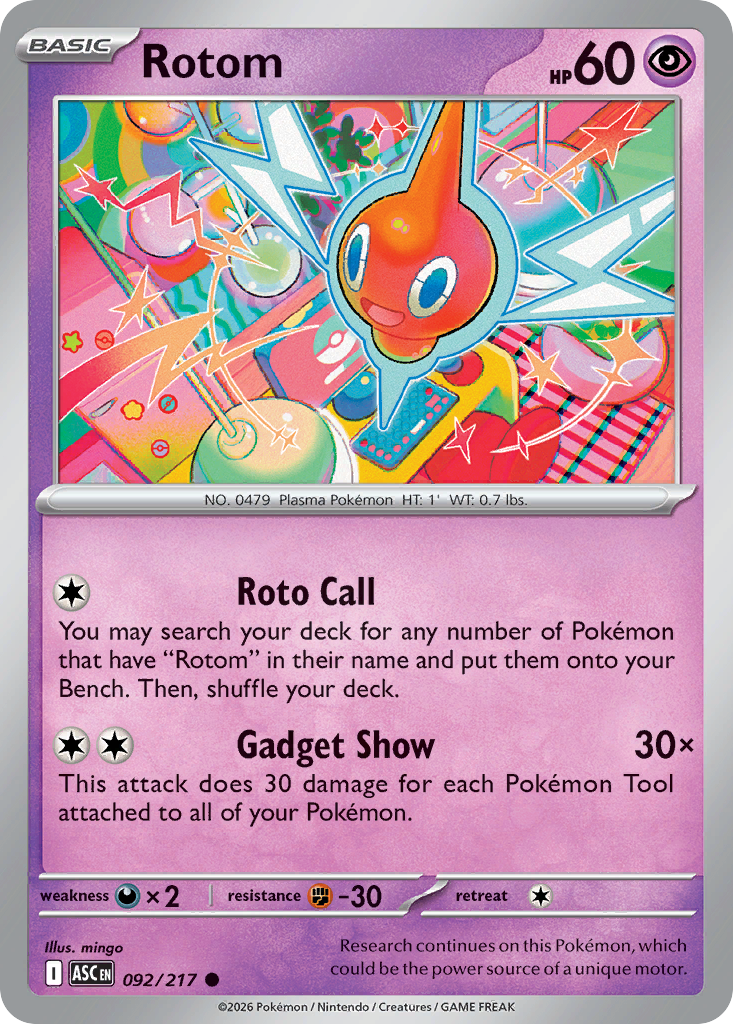Rotom Non-Holo 092/217 Ascended Heroes Pokémon Card