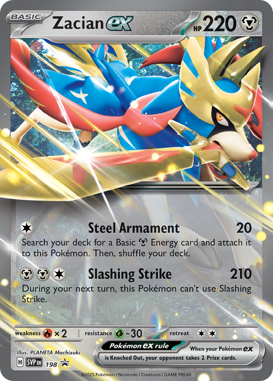 Zacian ex Holo 198/225 SVP Black Star Promos Pokémon Card