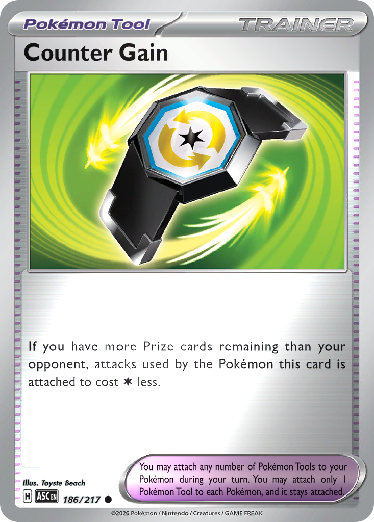 Counter Gain Reverse 186/217 Ascended Heroes Pokémon Card