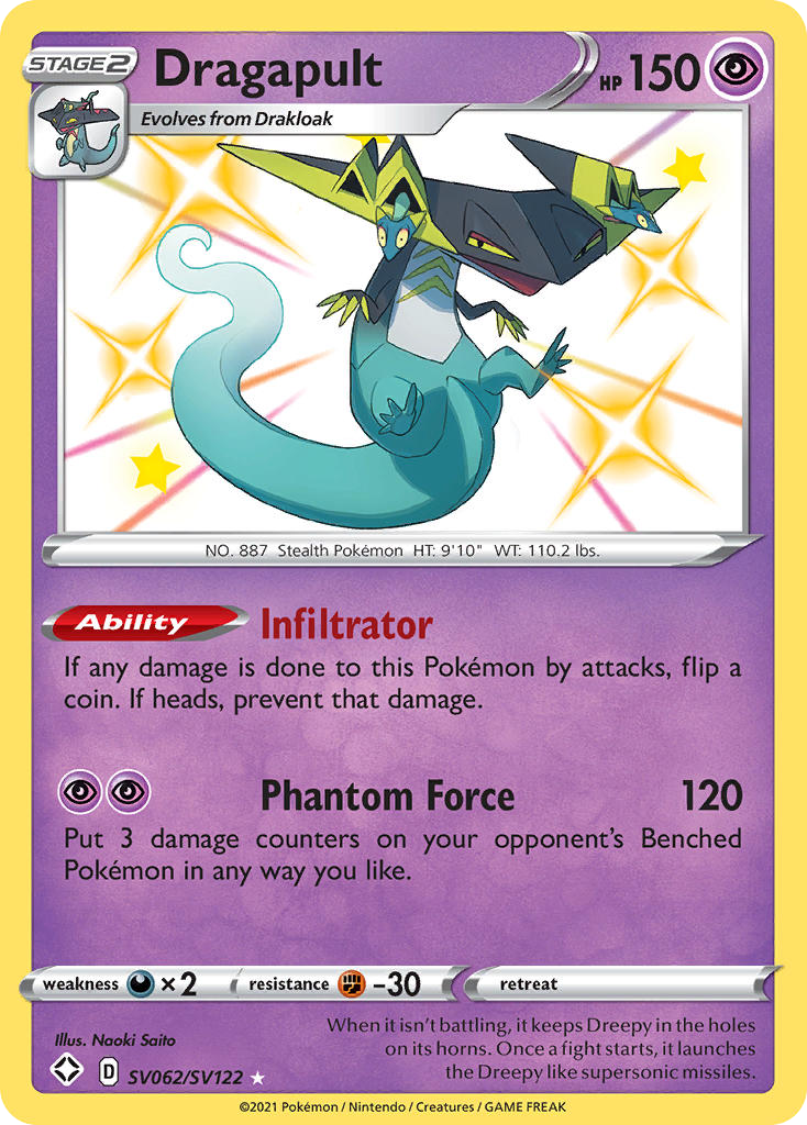 Dragapult Holo 062/122 Shining Fates Shiny Vault Pokémon Card