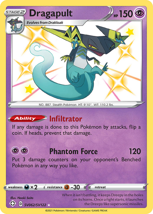 Dragapult Holo 062/122 Shining Fates Shiny Vault Pokémon Card