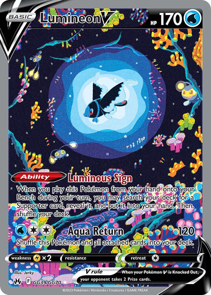 Lumineon V Holo 039/70 Crown Zenith Galarian Gallery Pokémon Card