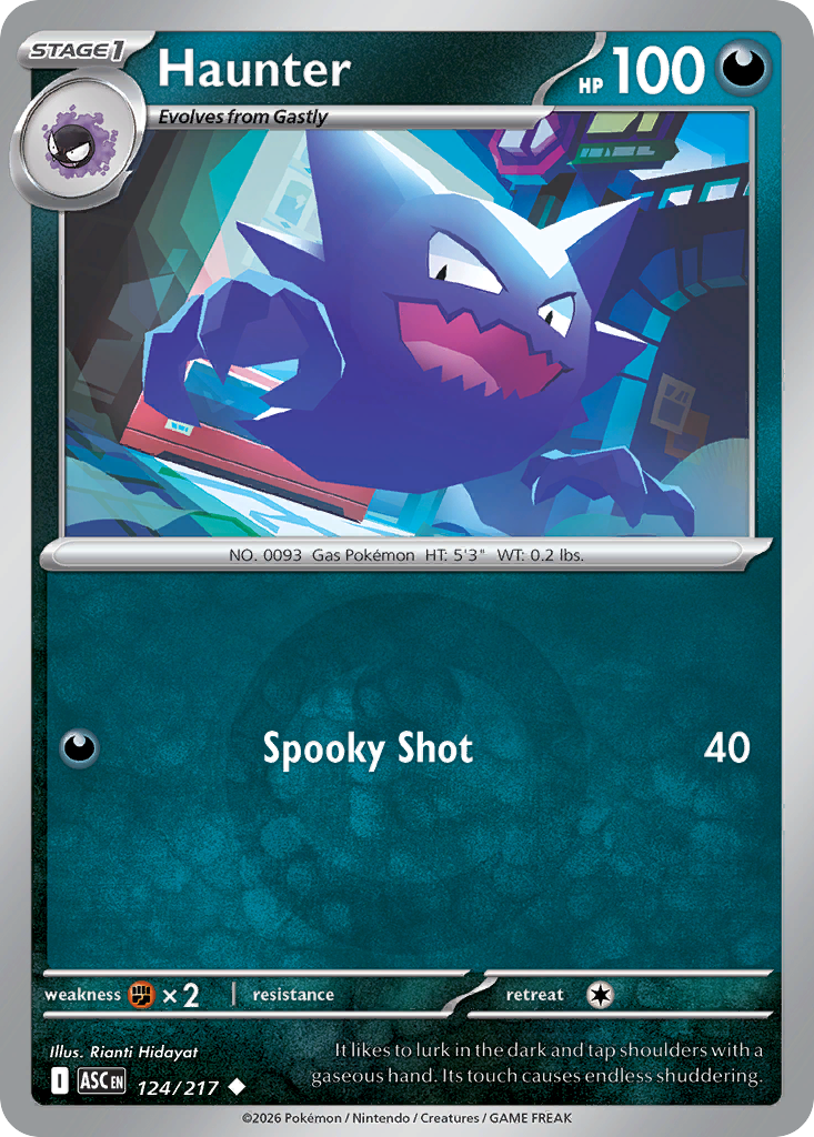Haunter Reverse 124/217 Ascended Heroes Pokémon Card