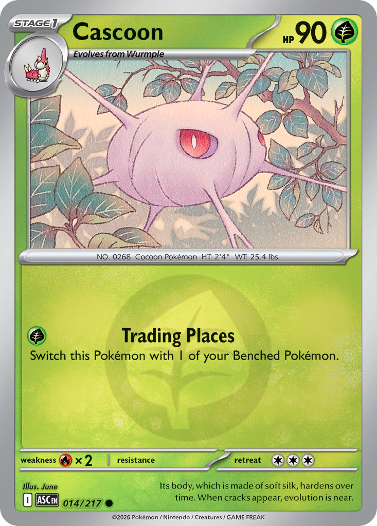 Cascoon Reverse 014/217 Ascended Heroes Pokémon Card