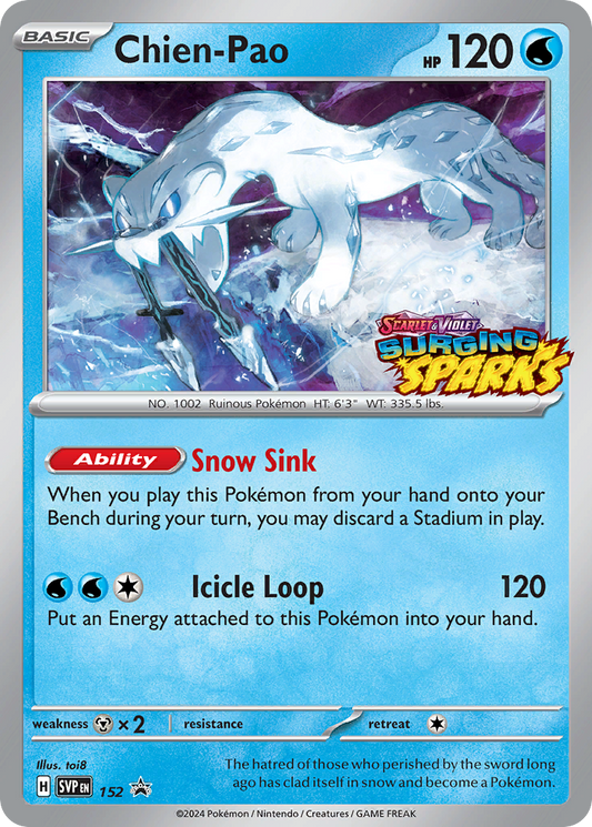 Chien-Pao Holo 152/225 SVP Black Star Promos Pokémon Card