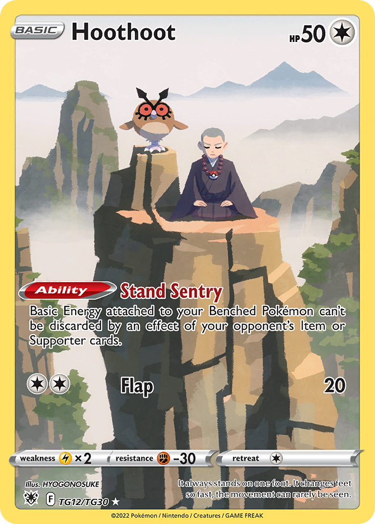 Hoothoot Holo 012/30 Astral Radiance Trainer Gallery Pokémon Card