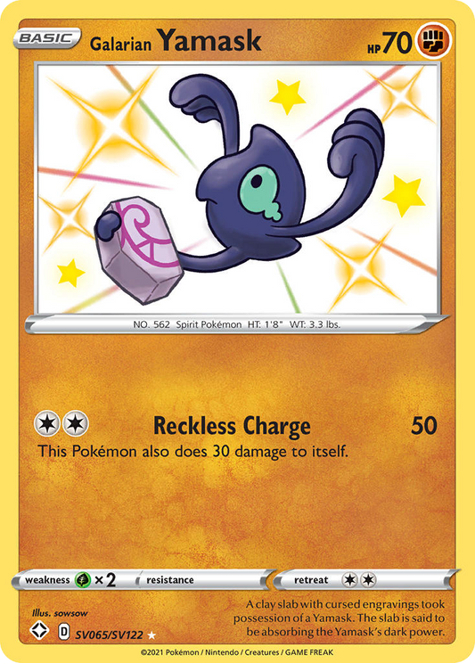 Galarian Yamask Holo 065/122 Shining Fates Shiny Vault Pokémon Card