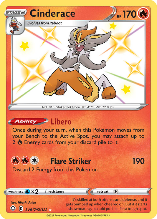 Cinderace Holo 017/122 Shining Fates Shiny Vault Pokémon Card