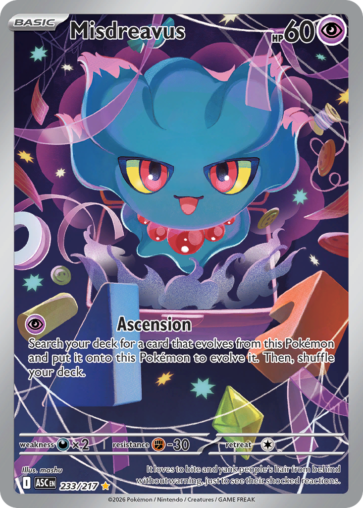 Misdreavus Holofoil 233/217 Ascended Heroes Pokémon Card