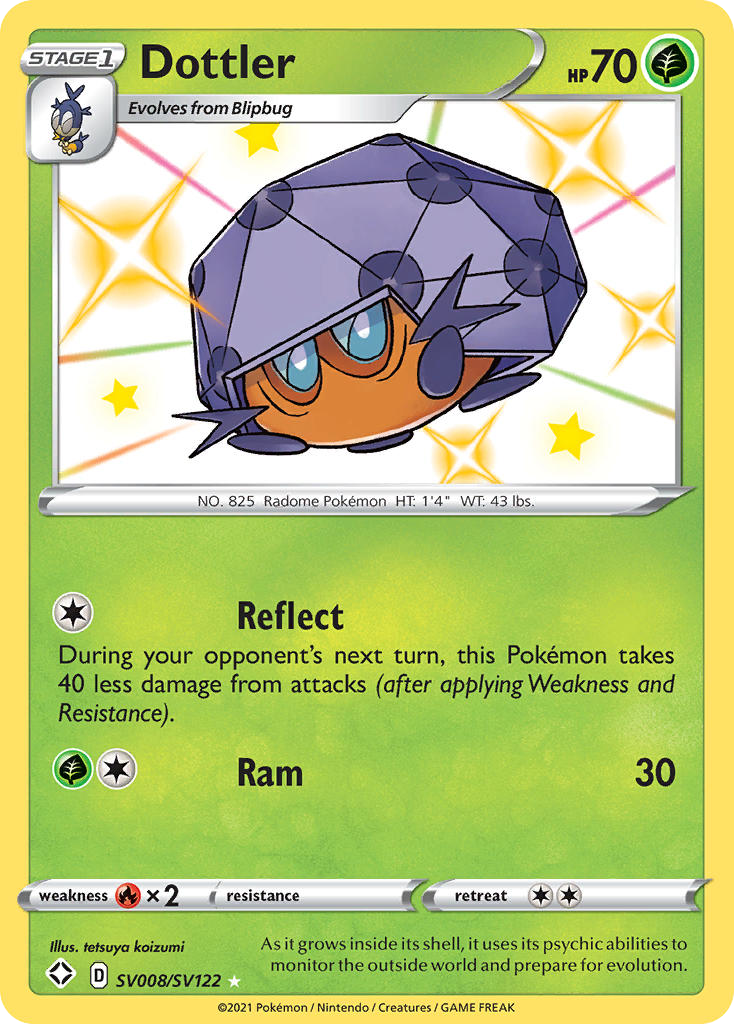 Dottler Holo 008/122 Shining Fates Shiny Vault Pokémon Card
