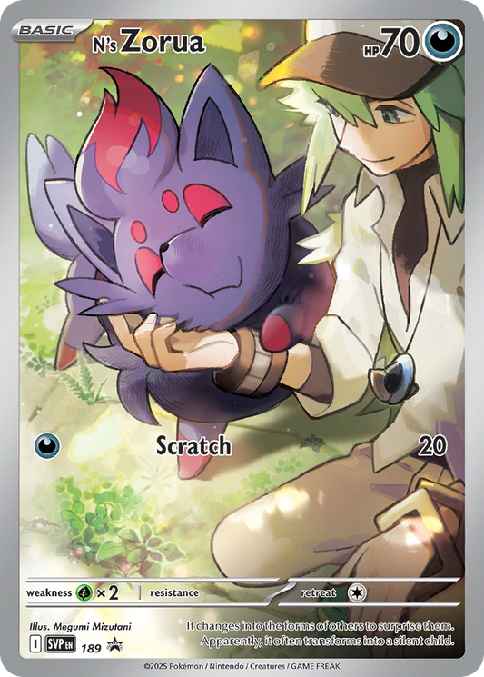 N's Zorua Holo 189/225 SVP Black Star Promos Pokémon Card