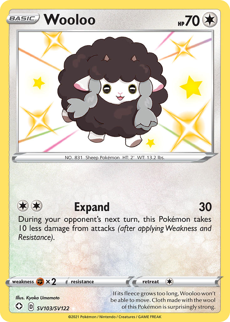 Wooloo Holo 103/122 Shining Fates Shiny Vault Pokémon Card