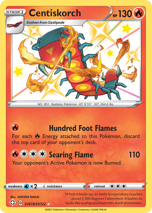 Centiskorch Holo 019/122 Shining Fates Shiny Vault Pokémon Card