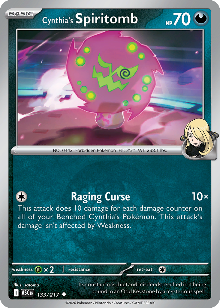 Cynthia's Spiritomb Reverse 133/217 Ascended Heroes Pokémon Card