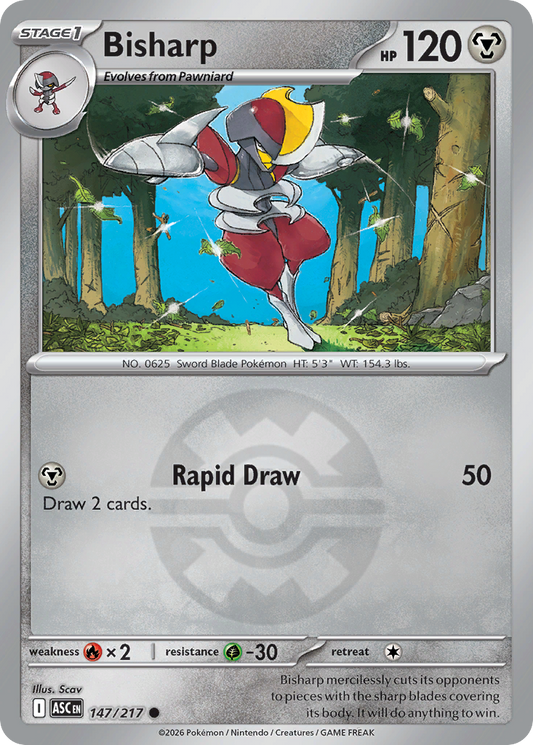 Bisharp Reverse 147/217 Ascended Heroes Pokémon Card