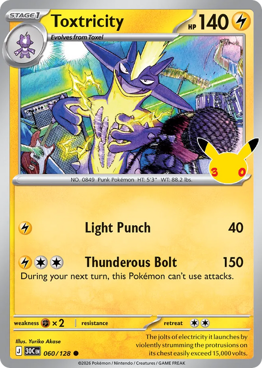Toxtricity Non-Holo 060/128 30th Celebration Pokémon Card