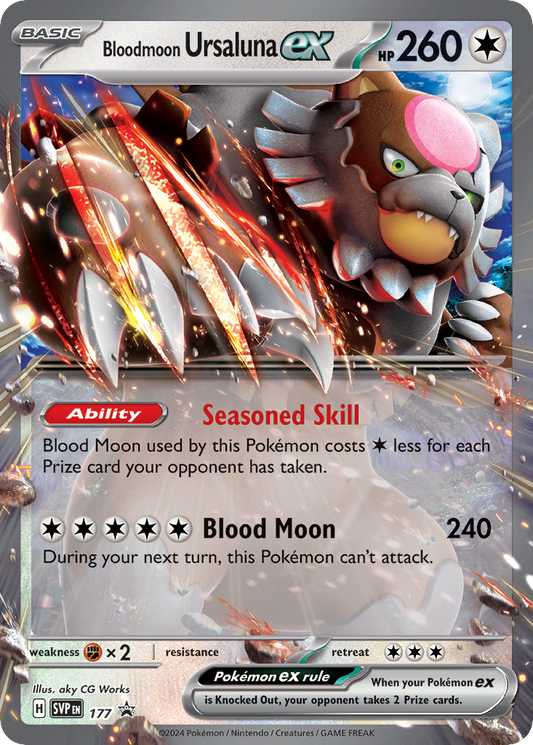Bloodmoon Ursaluna ex Holo 177/225 SVP Black Star Promos Pokémon Card