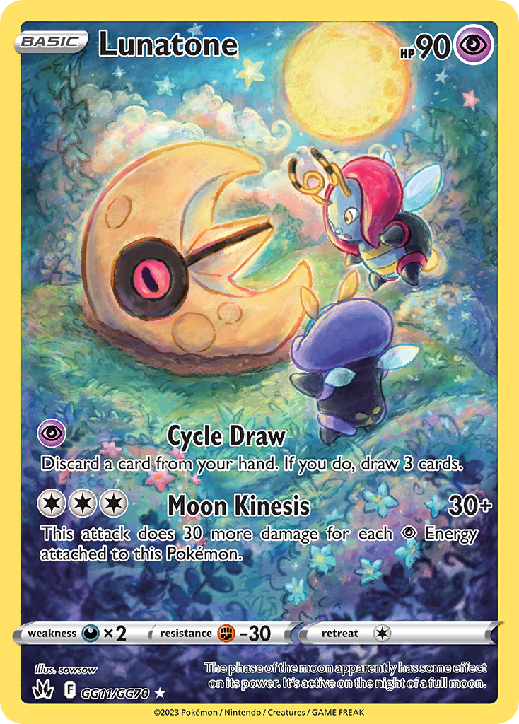 Lunatone Holo 011/70 Crown Zenith Galarian Gallery Pokémon Card