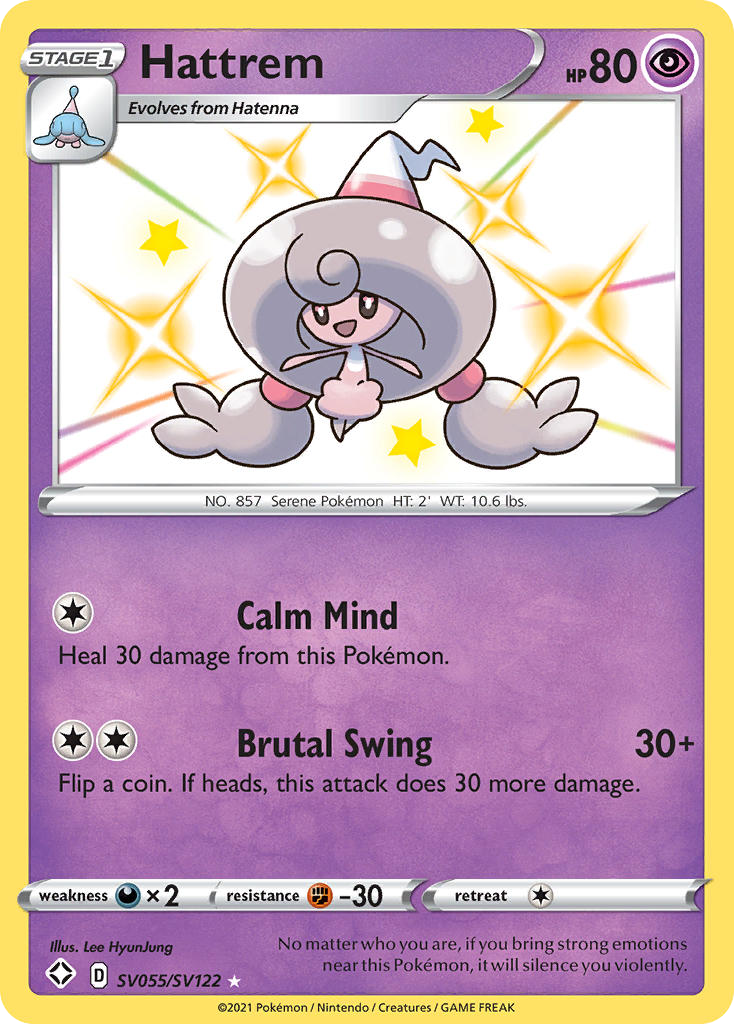 Hattrem Holo 055/122 Shining Fates Shiny Vault Pokémon Card