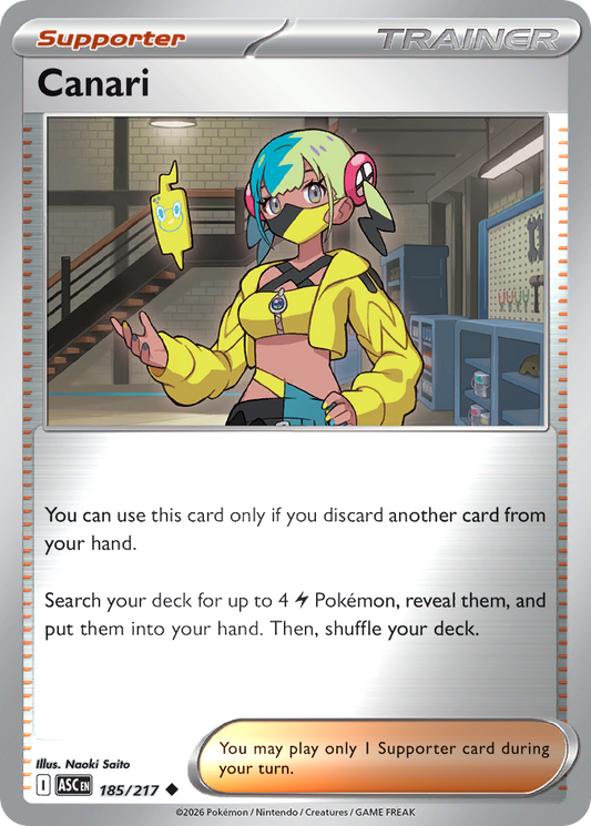 Canari Reverse 185/217 Ascended Heroes Pokémon Card
