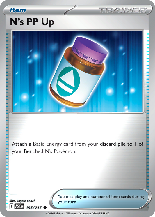 N's PP Up Reverse 195/217 Ascended Heroes Pokémon Card